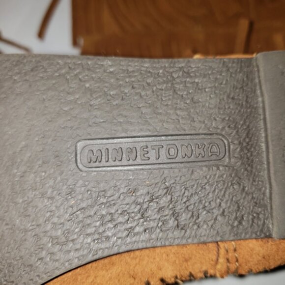 Minnetonka 3-layer fringe Suede Leather Moccasin 12” tall boots Women's size 7 - Picture 5 of 5